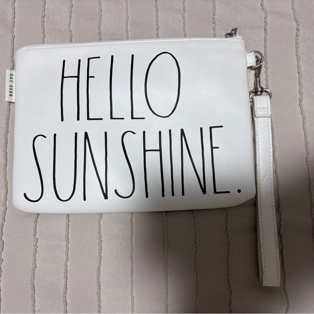 Rae Dunn Lemon Print HELLO SUNSHINE Clutch Bag Purse Pouch